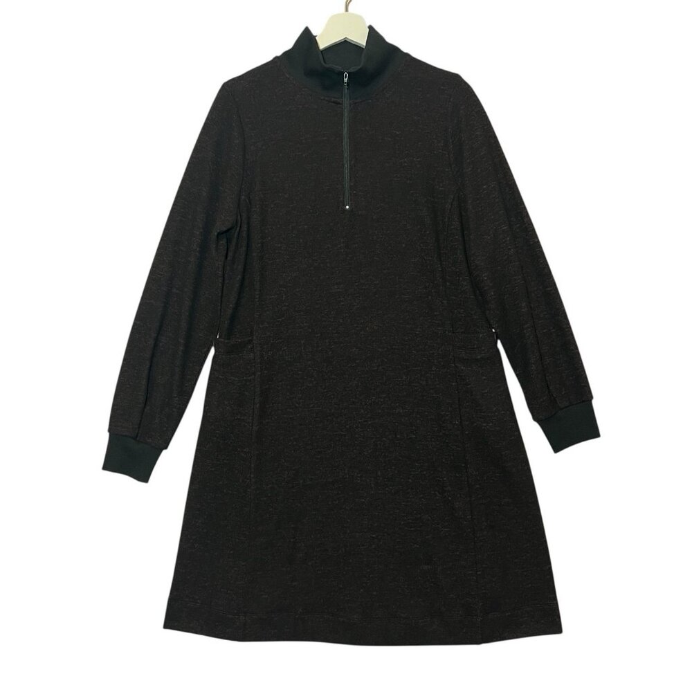 Cabi Women’s Cuddle Dress Sweater Medium Marl Knee Black Burgundy Stretch Winter - Picture 3 of 11